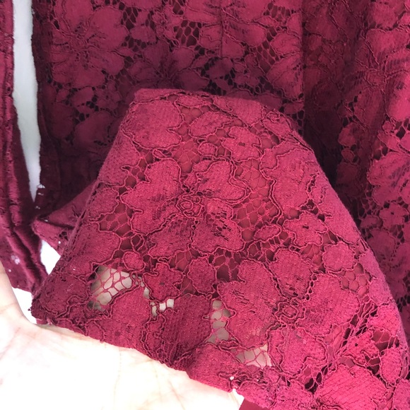 Wayf Say It Out Loud Lace Dress Garnet Red Size L - Picture 5 of 9